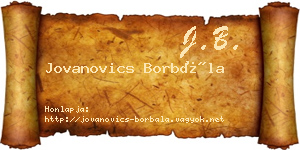 Jovanovics Borbála névjegykártya